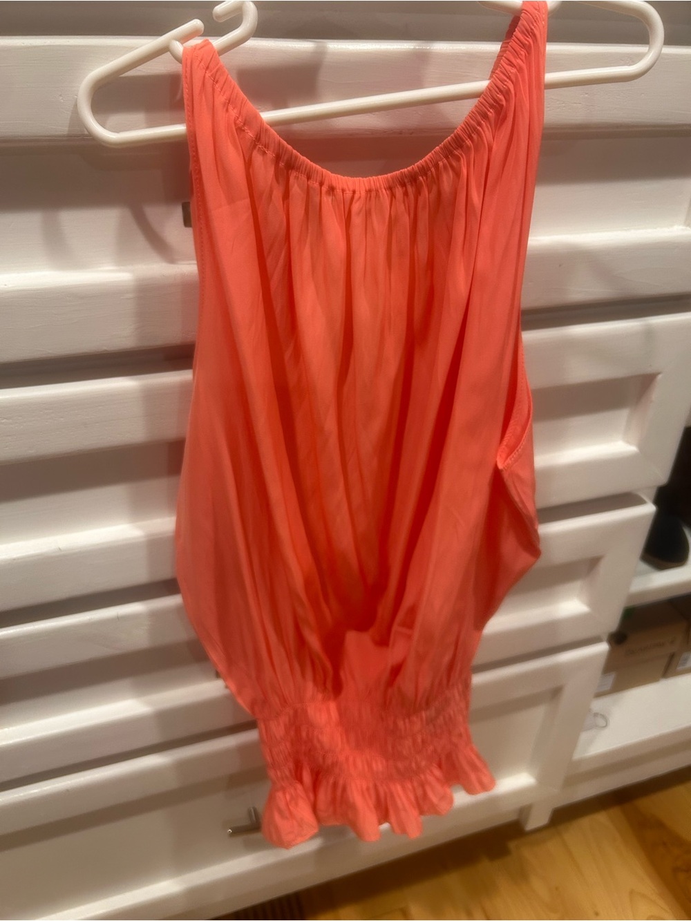 Coral Sleeveless Blouson Top
